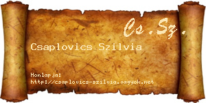 Csaplovics Szilvia névjegykártya