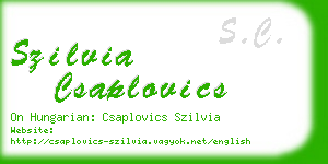 szilvia csaplovics business card